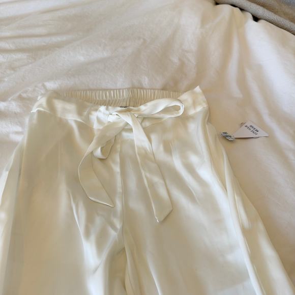 NWT Nadine Merabi White Darcie Feather Pants Size S - Picture 5 of 8